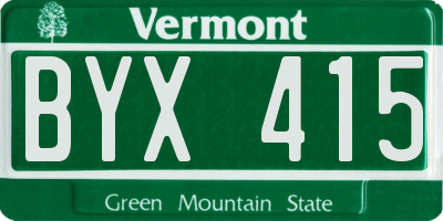 VT license plate BYX415