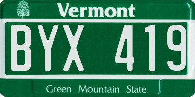 VT license plate BYX419