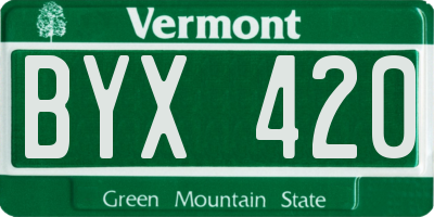 VT license plate BYX420