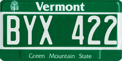 VT license plate BYX422