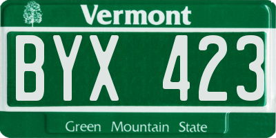VT license plate BYX423