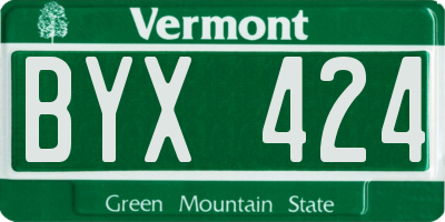 VT license plate BYX424