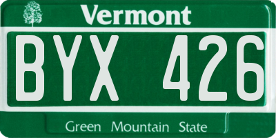 VT license plate BYX426