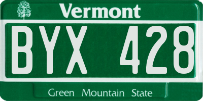 VT license plate BYX428