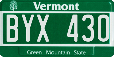 VT license plate BYX430