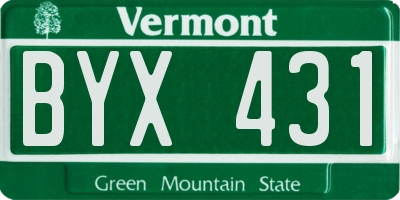VT license plate BYX431