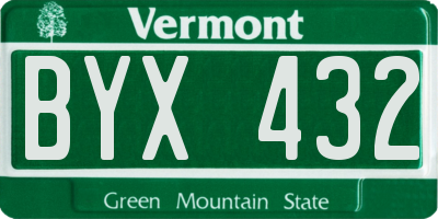 VT license plate BYX432