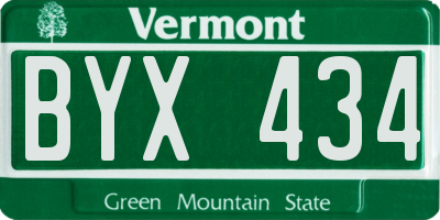VT license plate BYX434