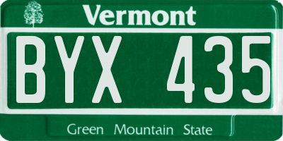 VT license plate BYX435