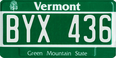 VT license plate BYX436