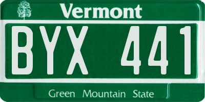 VT license plate BYX441