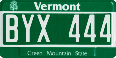 VT license plate BYX444