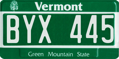 VT license plate BYX445