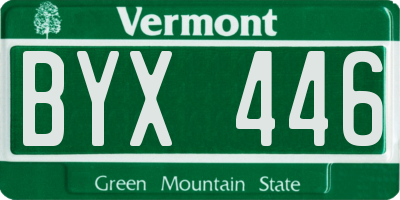 VT license plate BYX446