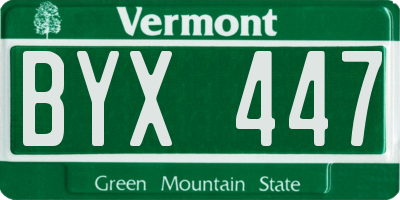 VT license plate BYX447