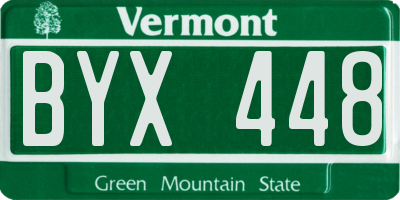 VT license plate BYX448