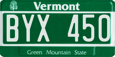 VT license plate BYX450