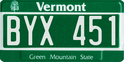 VT license plate BYX451