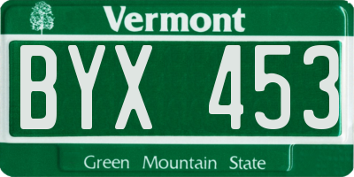 VT license plate BYX453