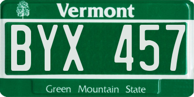 VT license plate BYX457