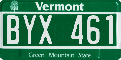 VT license plate BYX461