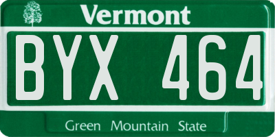 VT license plate BYX464