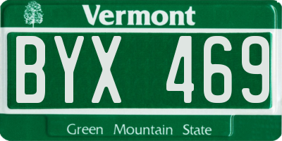 VT license plate BYX469