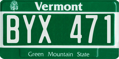 VT license plate BYX471
