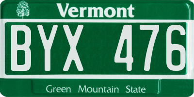 VT license plate BYX476