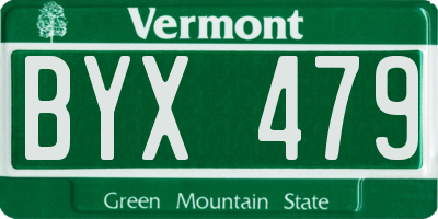 VT license plate BYX479