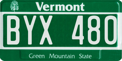 VT license plate BYX480