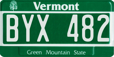 VT license plate BYX482