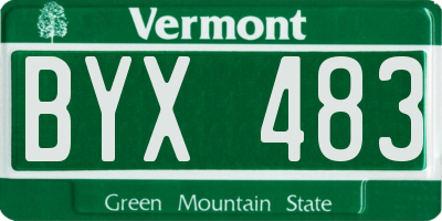 VT license plate BYX483