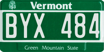 VT license plate BYX484