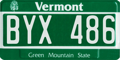 VT license plate BYX486