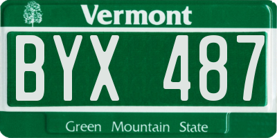 VT license plate BYX487