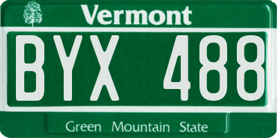 VT license plate BYX488