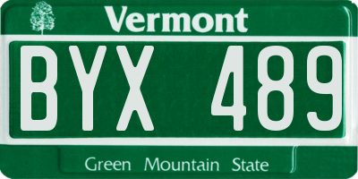 VT license plate BYX489
