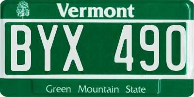 VT license plate BYX490