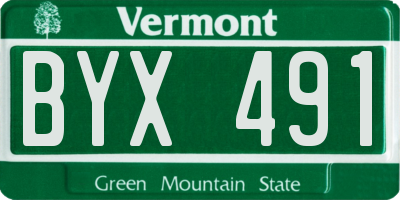 VT license plate BYX491