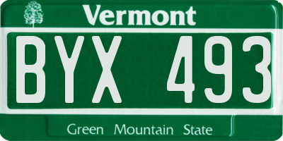 VT license plate BYX493