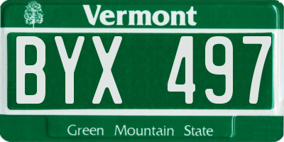 VT license plate BYX497