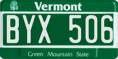 VT license plate BYX506