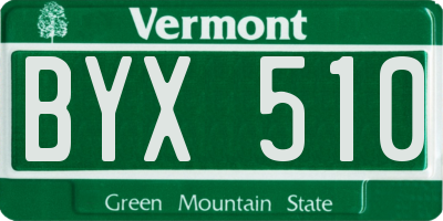 VT license plate BYX510