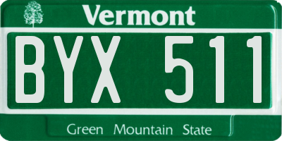 VT license plate BYX511