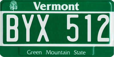 VT license plate BYX512