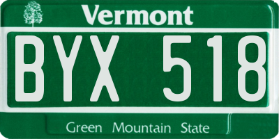 VT license plate BYX518