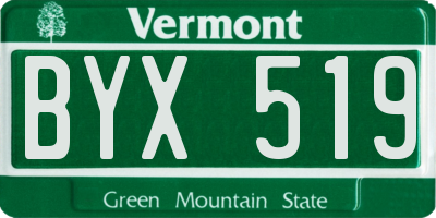 VT license plate BYX519