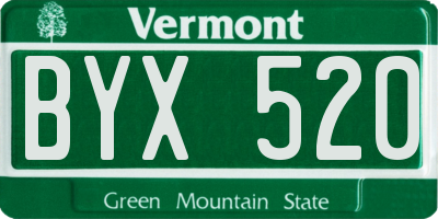 VT license plate BYX520
