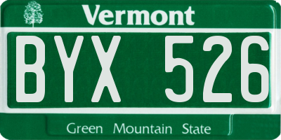 VT license plate BYX526